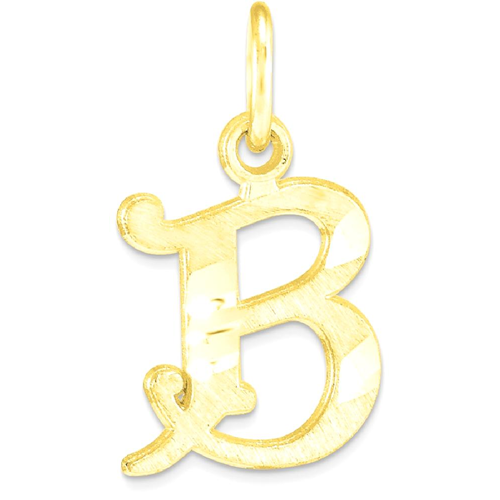 IceCarats 10k Yellow Gold Initial Monogram Name Letter B Pendant Charm Necklace