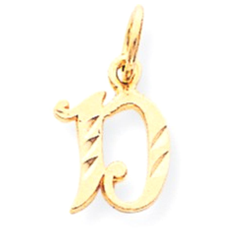 IceCarats 10k Yellow Gold Initial Monogram Name Letter D Pendant Charm Necklace
