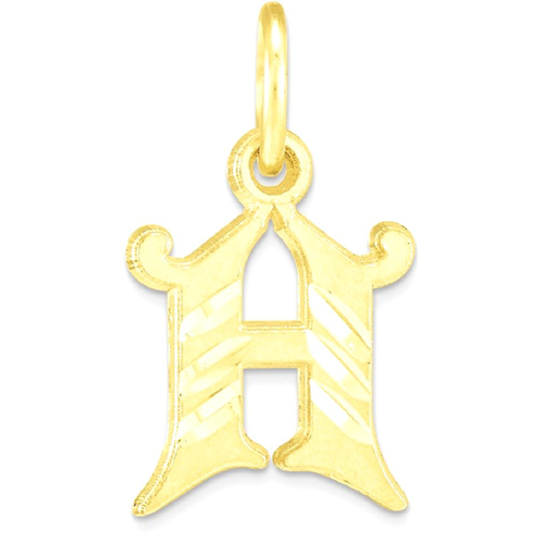 IceCarats 10k Yellow Gold Initial Monogram Name Letter H Pendant Charm Necklace