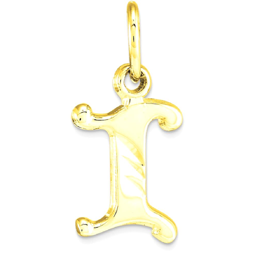 IceCarats 10k Yellow Gold Initial Monogram Name Letter I Pendant Charm Necklace J