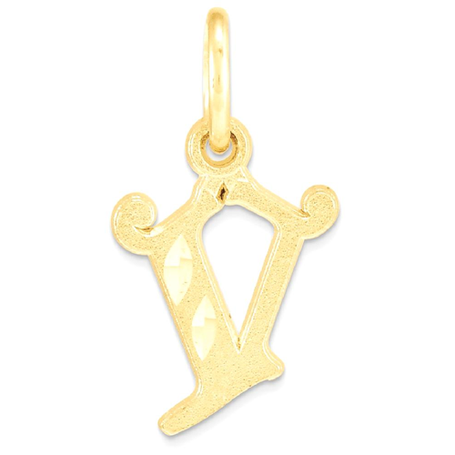 IceCarats 10k Yellow Gold Initial Monogram Name Letter V Pendant Charm Necklace W