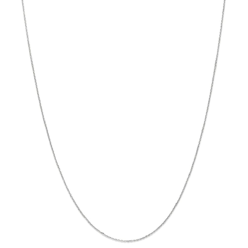 IceCarats 10k White Gold .8mm Link Cable Chain Necklace 24 Inch Round