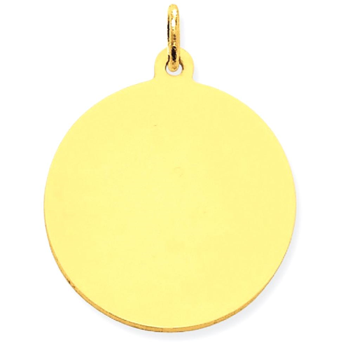 IceCarats 10k Yellow Gold Plain .018 Gauge Circular Engravable Disc Pendant Charm Necklace Round