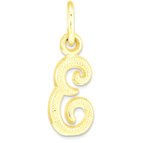 IceCarats 10k Yellow Gold Initial Monogram Name Letter E Pendant Charm Necklace