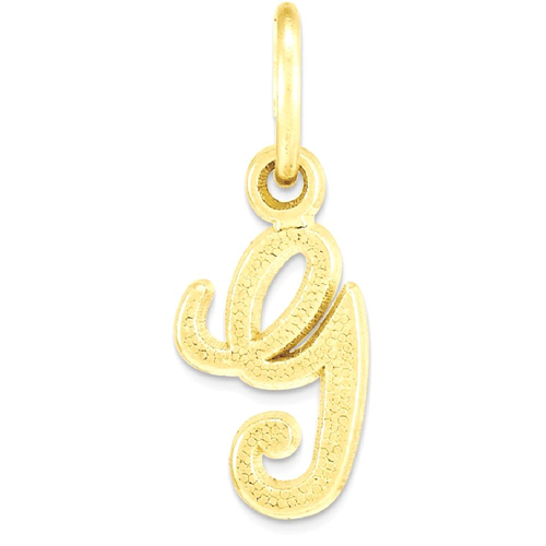 IceCarats 10k Yellow Gold Initial Monogram Name Letter G Pendant Charm Necklace