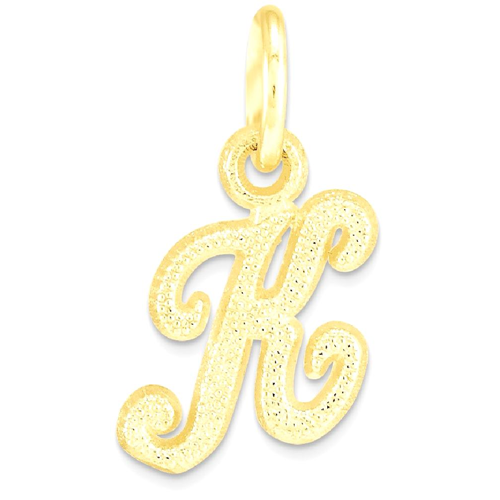 IceCarats 10k Yellow Gold Initial Monogram Name Letter K Pendant Charm Necklace