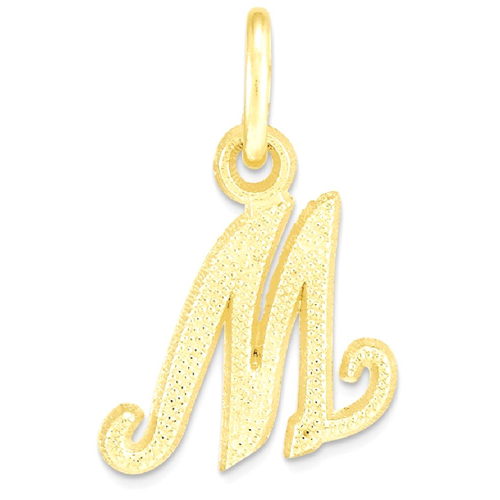 IceCarats 10k Yellow Gold Initial Monogram Name Letter M Pendant Charm Necklace