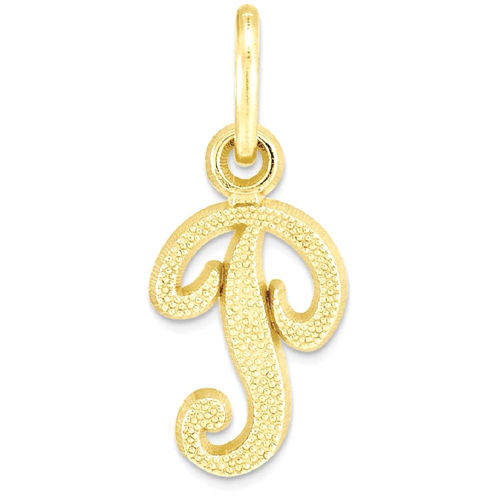 IceCarats 10k Yellow Gold Initial Monogram Name Letter P Pendant Charm Necklace
