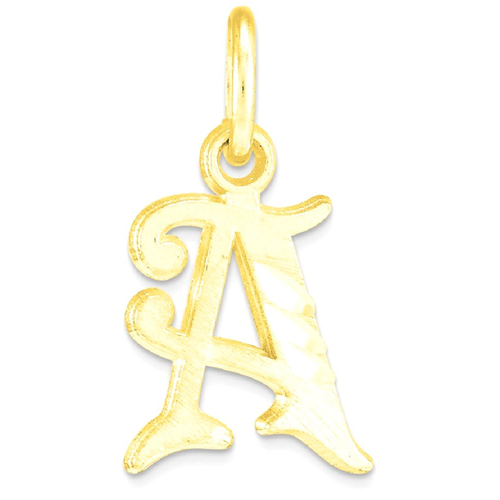 IceCarats 10k Yellow Gold Initial Monogram Name Letter A Pendant Charm Necklace