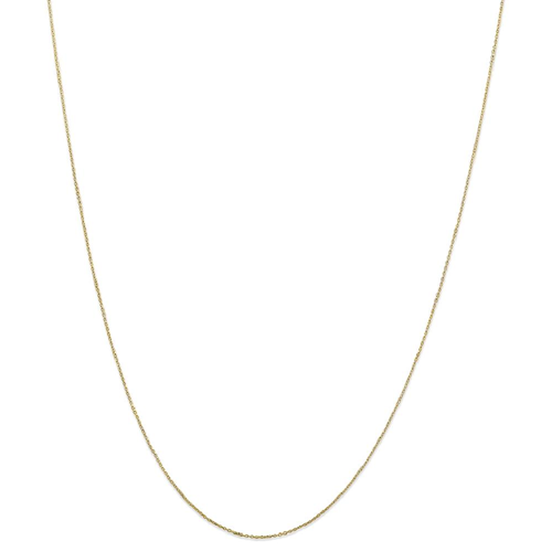 IceCarats 10k Yellow Gold .6mm Solid Link Cable Chain Necklace 14 Inch Round