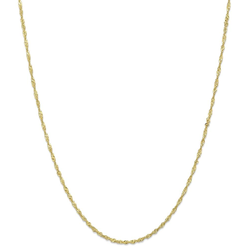 IceCarats 10k Yellow Gold 1.7mm Link Singapore Chain Necklace 16 Inch