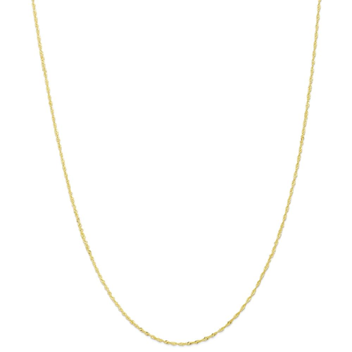 IceCarats 10k Yellow Gold 1.10mm Link Singapore Chain Necklace 18 Inch Figaro