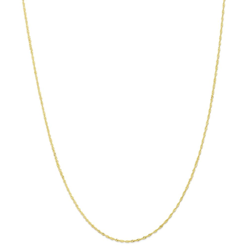IceCarats 10k Yellow Gold 1.10mm Link Singapore Chain Necklace 20 Inch Figaro