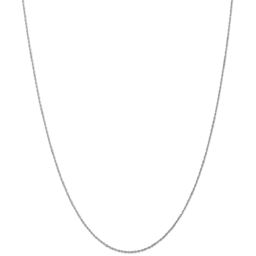 IceCarats – Collier à maille corde légère de 0,8 mm en or blanc 10 ct Baby Link, 20 po