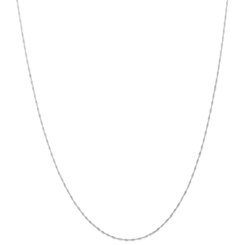 IceCarats 14k White Gold 1mm Link Singapore Chain Necklace Carded 18 Inch
