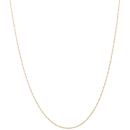 IceCarats 14k Yellow Gold 1mm Link Singapore Chain Necklace Carded 16 Inch