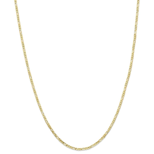 IceCarats 10k Yellow Gold 2.2mm Figaro Cuban Link Chain Necklace 16 Inch
