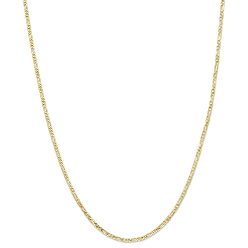 IceCarats 10k Yellow Gold 2.2mm Figaro Cuban Link Chain Necklace 20 Inch