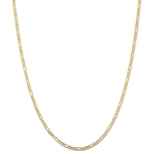 IceCarats 10k Yellow Gold 3mm Concave Link Figaro Chain Necklace 18 Inch