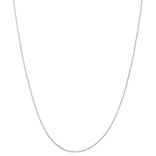 IceCarats 10k White Gold .5mm Link Box Chain Necklace 24 Inch