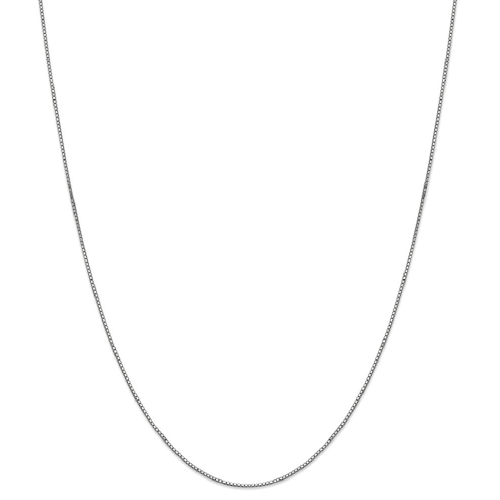 IceCarats 10k White Gold .90mm Link Box Chain Necklace 16 Inch