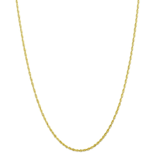 IceCarats 10k Yellow Gold 2.25mm Lite Link Rope Chain Necklace 24 Inch Handmade