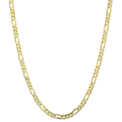 IceCarats 10k Yellow Gold 5mm Concave Link Figaro Necklace Chain