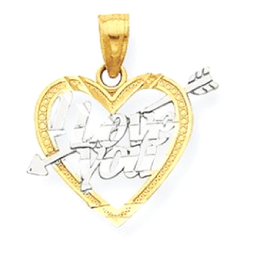 IceCarats 10k Yellow Gold I Love You Heart Pendant Charm Necklace Special Person