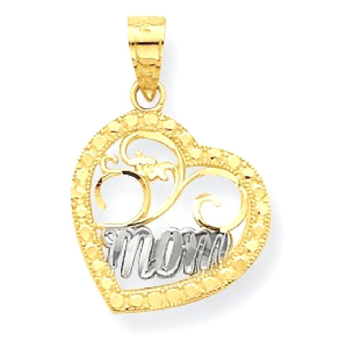 IceCarats 10k Yellow Gold Mom Heart Pendant Charm Necklace Special Person