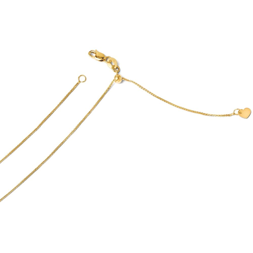 IceCarats 14k Yellow Gold Adjustable .85mm Link Wheat Chain Necklace 22 Inch Spiga