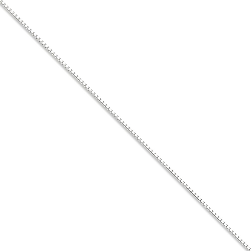 IceCarats 10k White Gold 1mm Link Box Chain Necklace 18 Inch