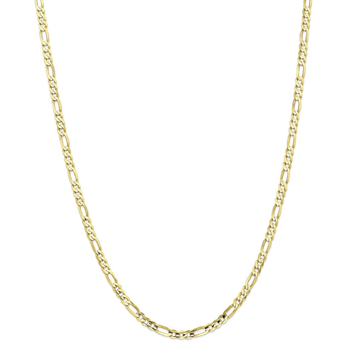 IceCarats 10k Yellow Gold 4mm Concave Link Figaro Necklace Chain