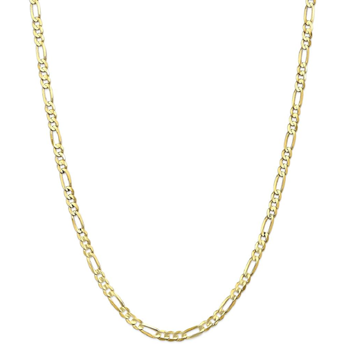 IceCarats 10k Yellow Gold 4.5mm Concave Link Figaro Necklace Chain