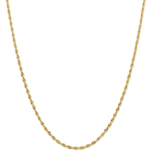 IceCarats – Collier à maille corde de 3 mm en or jaune 14 ct, 18 po