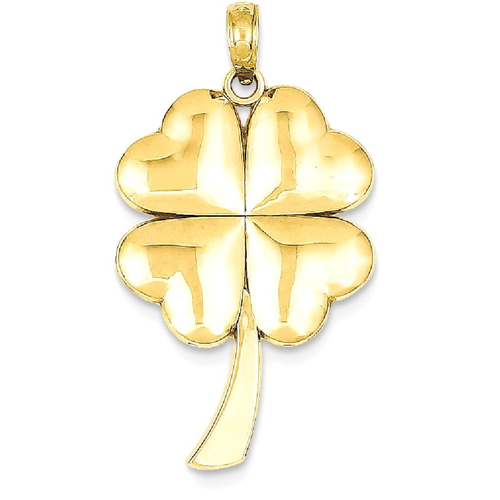 IceCarats 14k Yellow Gold Solid 4 Leaf Clover Pendant Charm