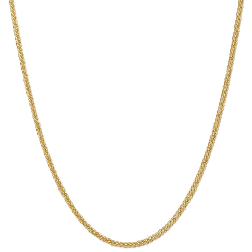 IceCarats 14k Yellow Gold 2.60mm 3 Wire Link Wheat Chain Necklace 24 Inch Spiga