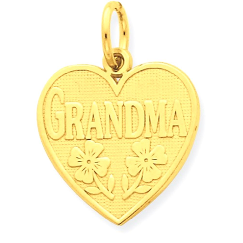 IceCarats 14k Yellow Gold Grandma Heart Pendant Charm Necklace Special Person Grma