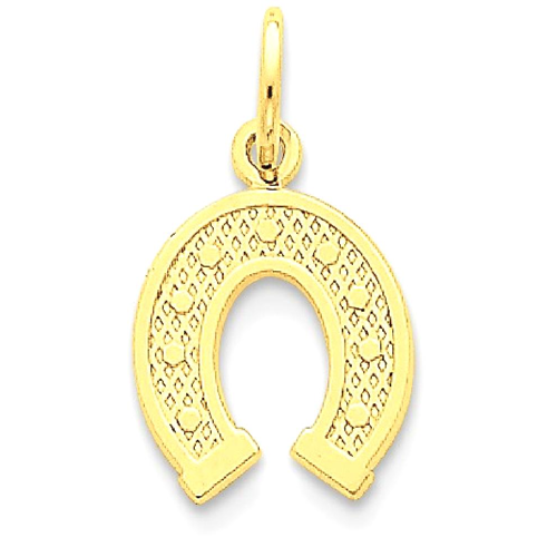 IceCarats 14k Yellow Gold Horseshoe Pendant Charm Necklace Good Luck Italian Horn Animal Horse