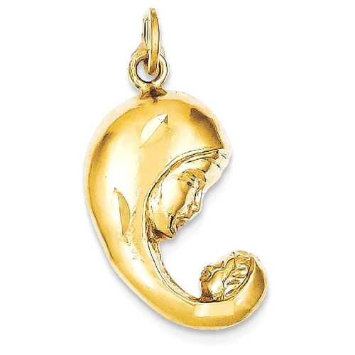 IceCarats 14k Yellow Gold Mother Baby Pendant Charm Necklace Kid