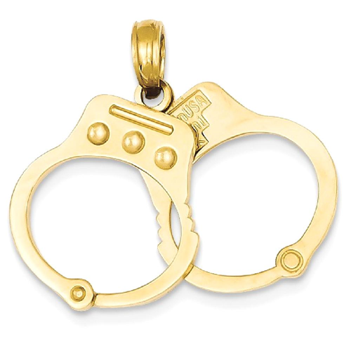 IceCarats 14k Yellow Gold Handcuffs Pendant Charm Necklace Career Professional Polouse