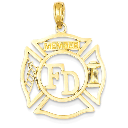IceCarats 14k Yellow Gold Fd Member In Shield Pendant Charm