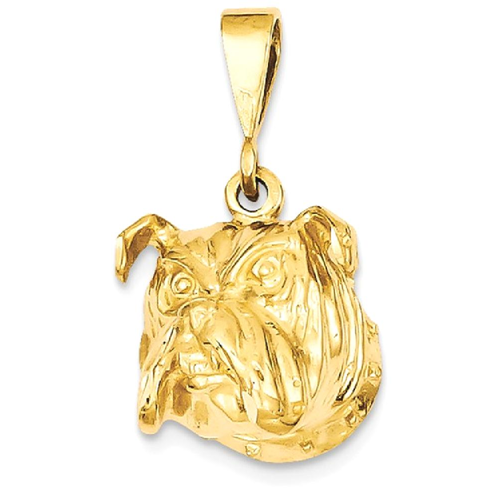 IceCarats 14k Yellow Gold Bulldog Pendant Charm Necklace Animal