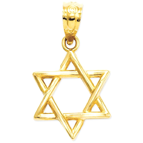 IceCarats 14k Yellow Gold Jewish Jewelry Star Of David Pendant Charm Necklace Religious Judaica