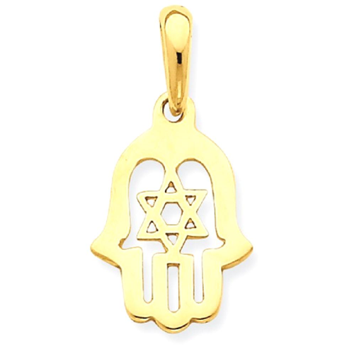 IceCarats 14k Yellow Gold Jewish Jewelry Star Of David Chamseh Pendant Charm Necklace Religious Judaica