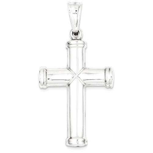 IceCarats 14k White Gold Cross Religious Pendant Charm Necklace Latin