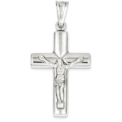 IceCarats 14k White Gold Reversible Crucifix /cross Pendant Charm Necklace Religious Cross Latin