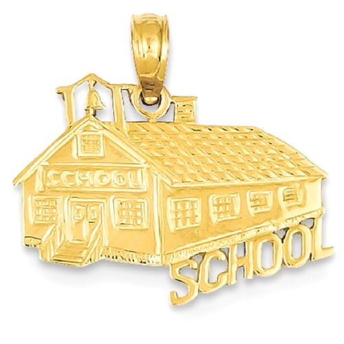IceCarats 14k Yellow Gold School House Pendant Charm Necklace Career Professional Teacher
