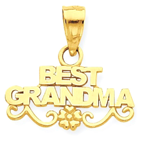 IceCarats 14k Yellow Gold Best Grandma Pendant Charm Necklace Special Person Grma