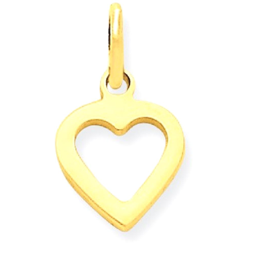 IceCarats 14k Yellow Gold Heart Pendant Charm Necklace Love