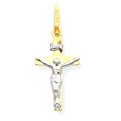 IceCarats 14k Two Tone Yellow Gold Inri Crucifix Cross Religious Pendant Charm Necklace Latin